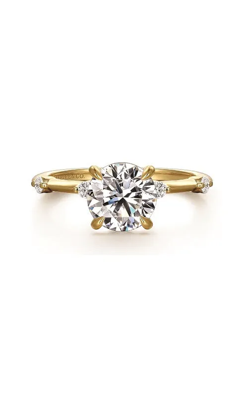 14K Yellow Gold Round Diamond Engagement Ring G14896