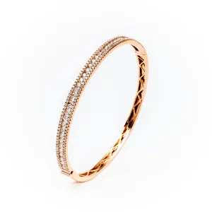 18K Rose Gold Tdw. 2.33ct Diamond Bangle - 20686802