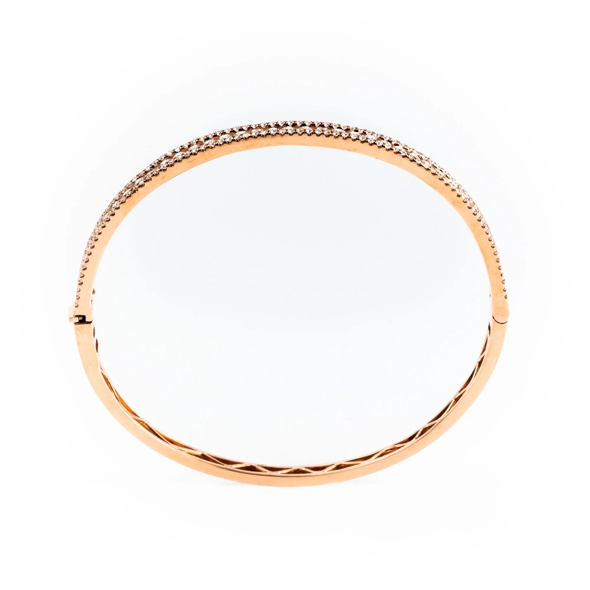 18K Rose Gold Tdw. 2.33ct Diamond Bangle - 20686802