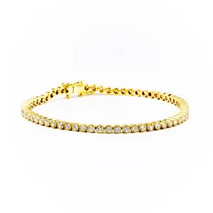 18K Yellow Gold Tdw. 2.16ct Diamond Tennis Bracelet - 20693114
