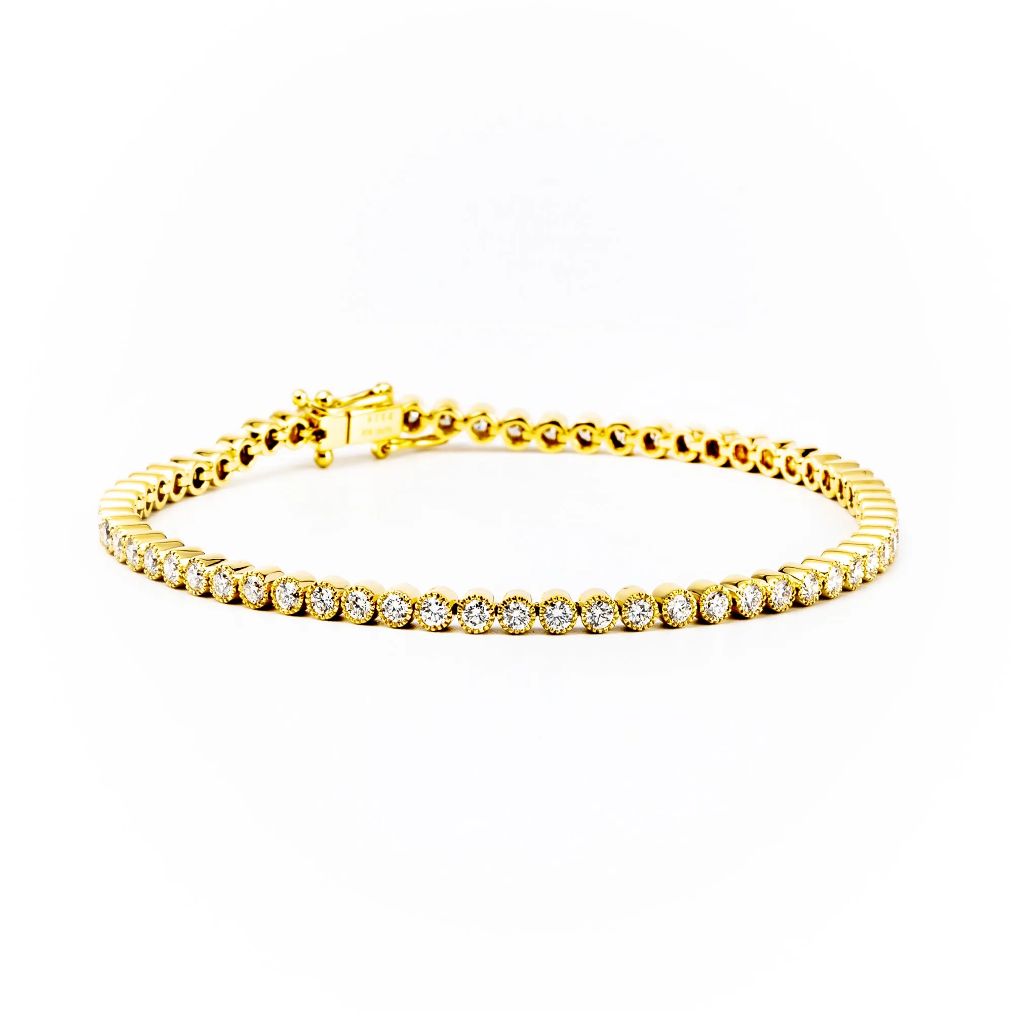 18K Yellow Gold Tdw. 2.16ct Diamond Tennis Bracelet - 20693114