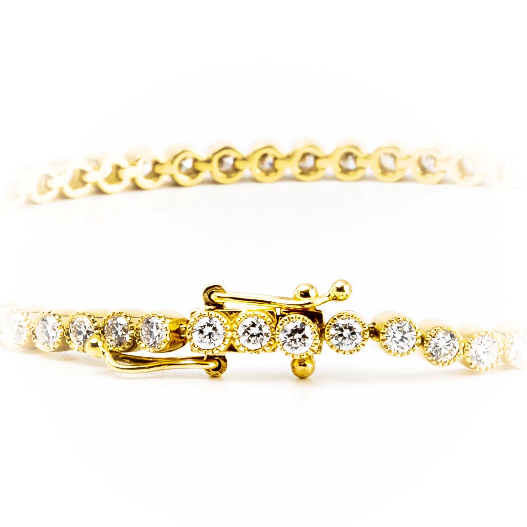 18K Yellow Gold Tdw. 2.16ct Diamond Tennis Bracelet - 20693114