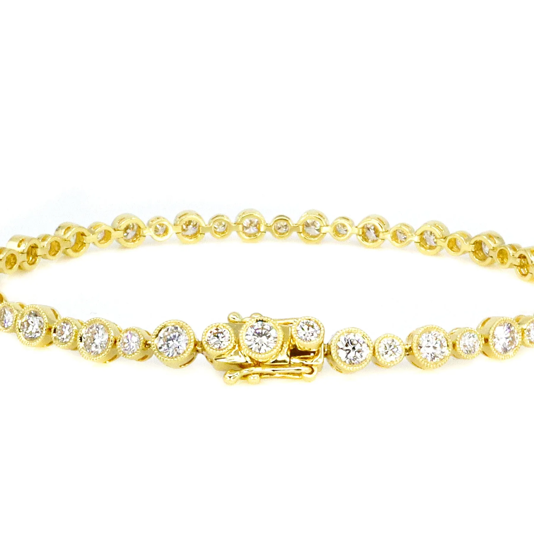 18K Yellow Gold Tdw. 3.50CT Diamond Tennis Bracelet - 20729578