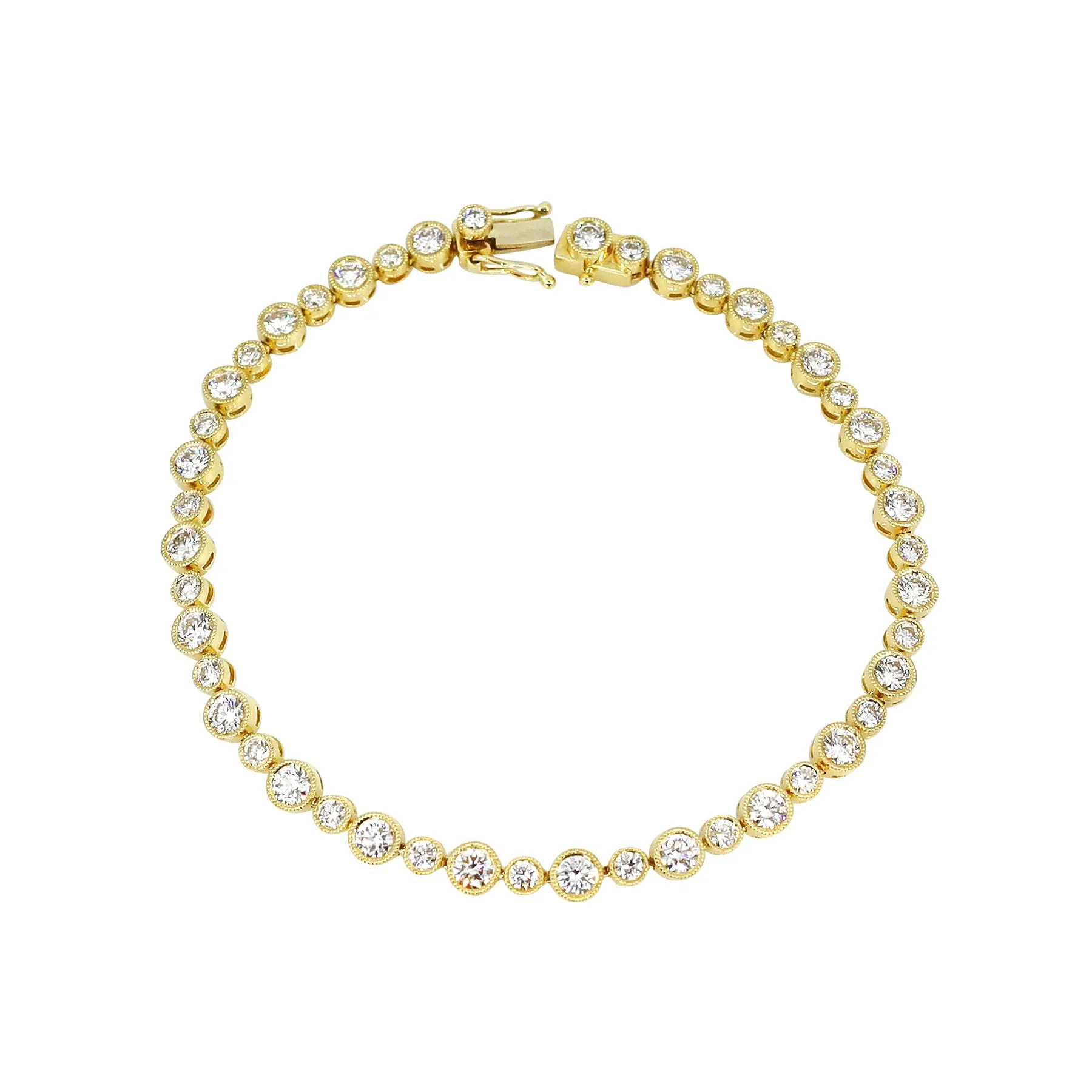 18K Yellow Gold Tdw. 3.50CT Diamond Tennis Bracelet - 20729578