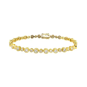 18K Yellow Gold Tdw. 3.50CT Diamond Tennis Bracelet - 20729578