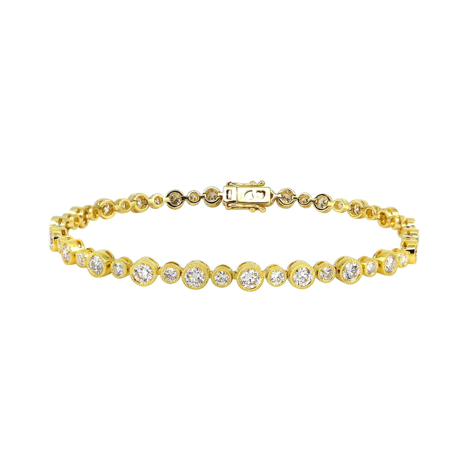 18K Yellow Gold Tdw. 3.50CT Diamond Tennis Bracelet - 20729578