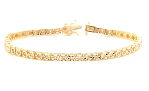 2.60 Carats Natural Diamond 14k Solid Yellow Gold Tennis Bracelet