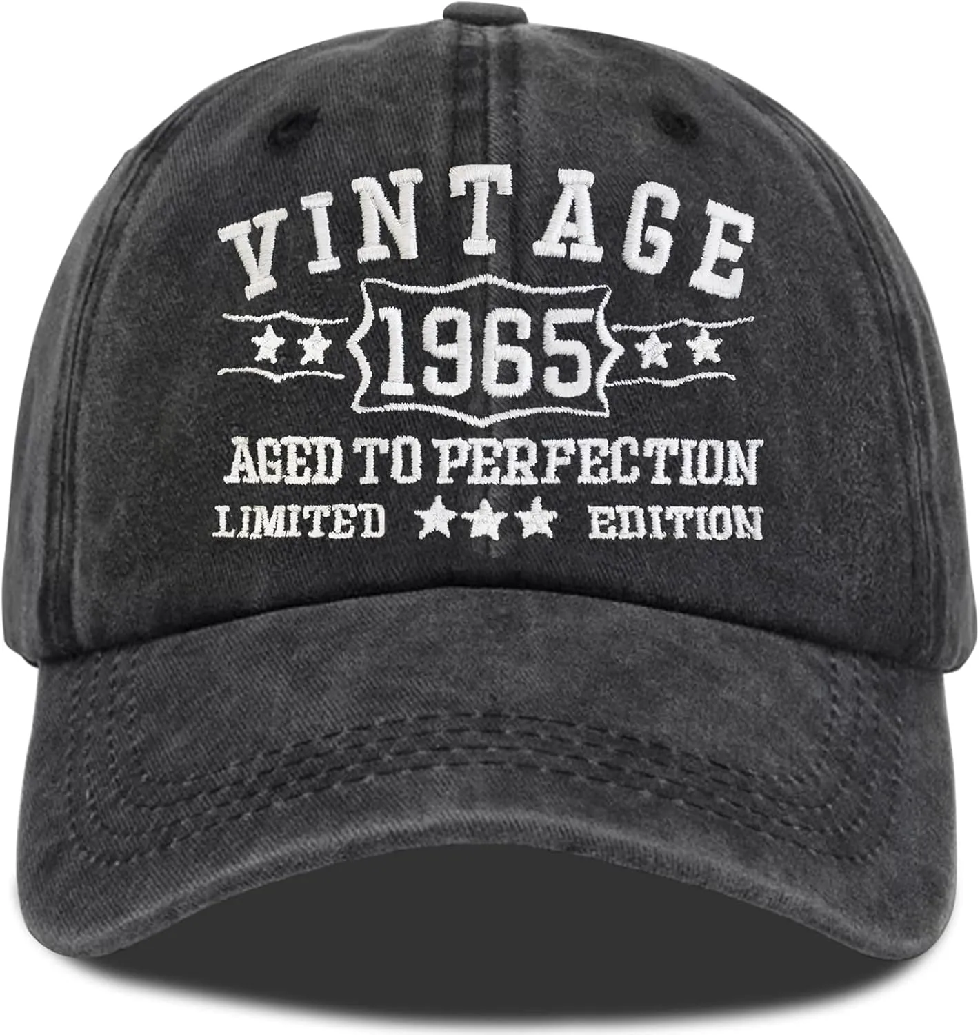 60th Birthday Gifts for Women Men - Adjustable Embroidered Washed Cotton Baseball Cap for 60th Birthday Party Accessories (US, Alpha, One Size, 60th)