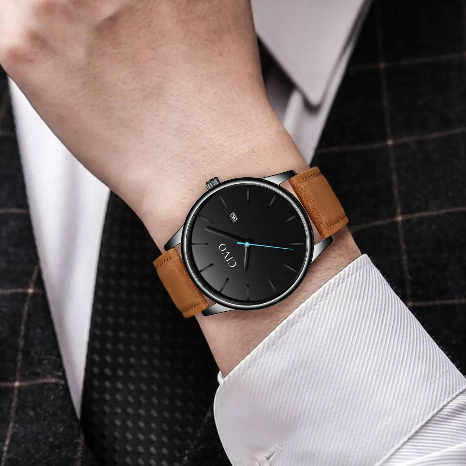 8082C | Quartz Men Watch | Leather Band
