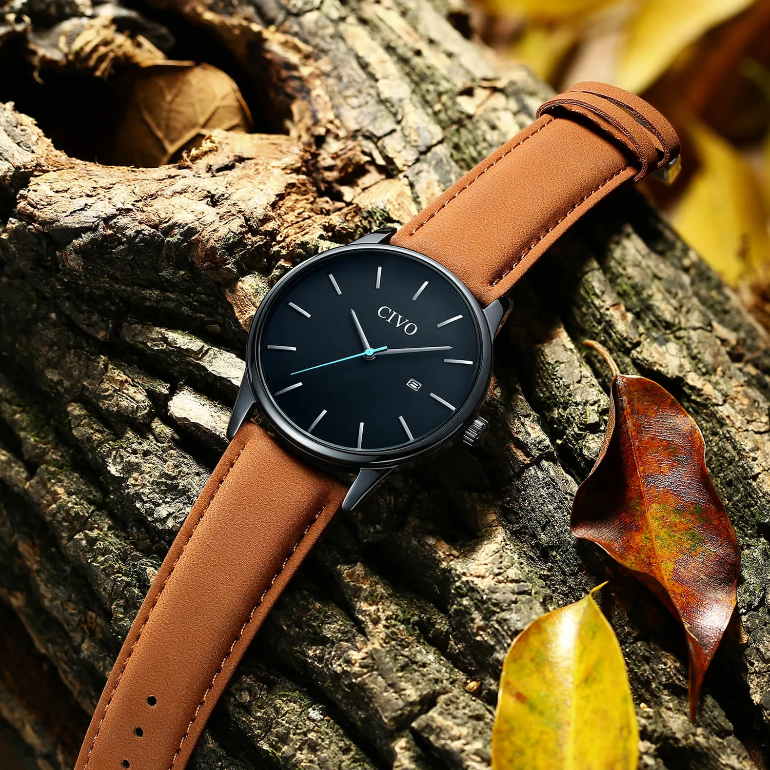 8082C | Quartz Men Watch | Leather Band