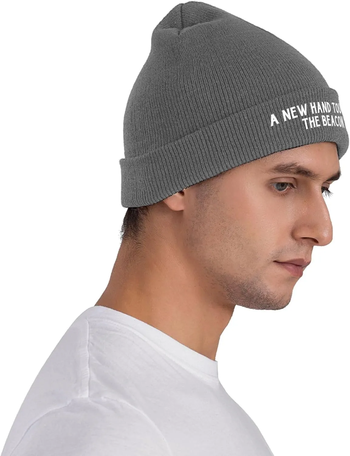 A New Hand Touches The Beacon Beanie Hats for Men Women Knit Skull Cap Cuffed Beanies Warm Winter Hats