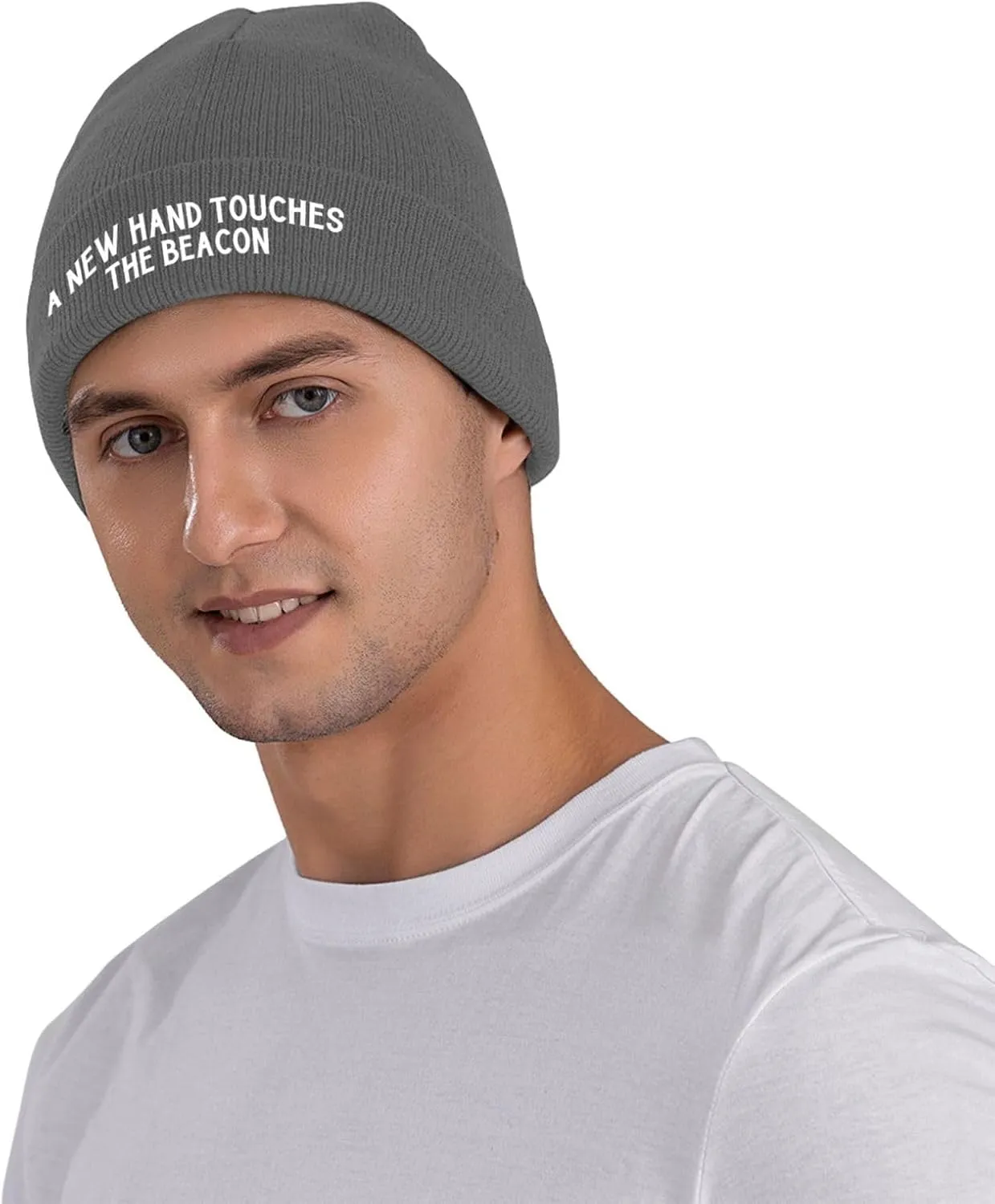 A New Hand Touches The Beacon Beanie Hats for Men Women Knit Skull Cap Cuffed Beanies Warm Winter Hats
