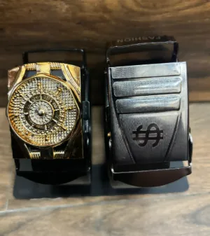 Artificial Leather Belt with Combo desgns (Pack Of 2)