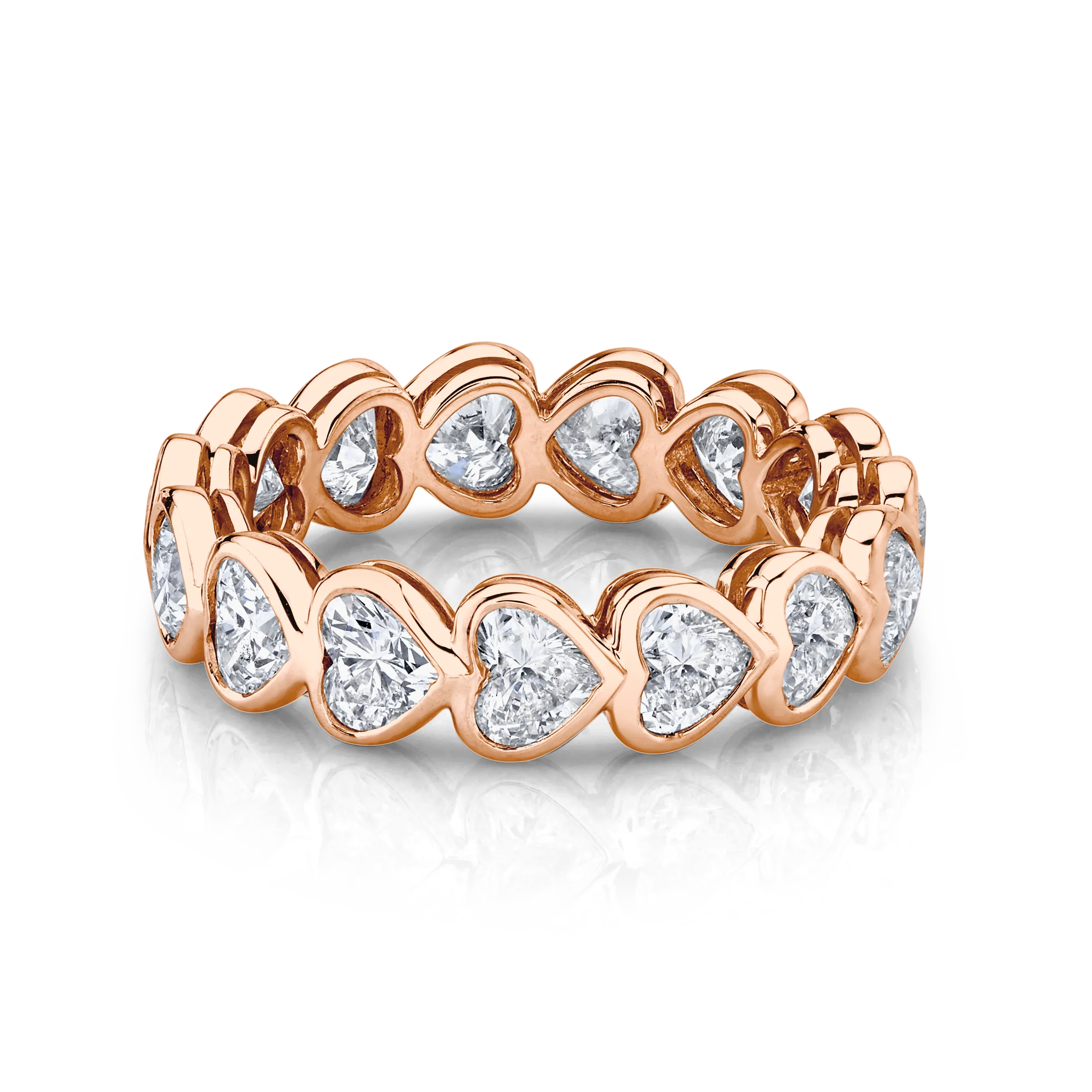 BEZELED HEART FULL DIAMOND ETERNITY BAND