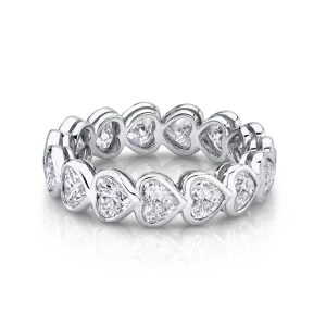 BEZELED HEART FULL DIAMOND ETERNITY BAND