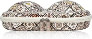 Bra Case Premium Lingerie Travel Bag Zip Underwear Organizer Bag for A-C Cup (Brown Plaid)
