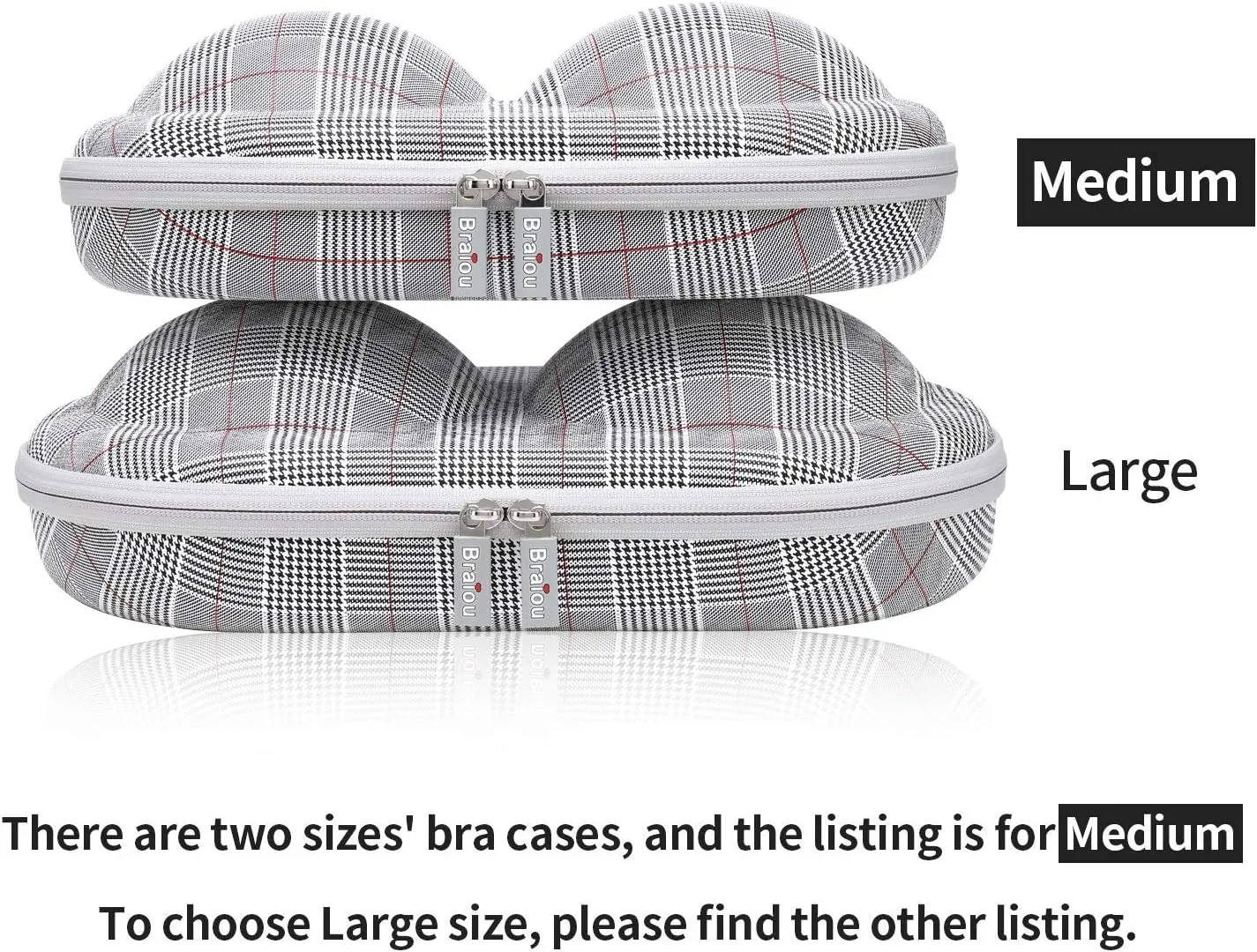 Bra Case Premium Lingerie Travel Bag Zip Underwear Organizer Bag for A-C Cup (Swallow Gird, Red)