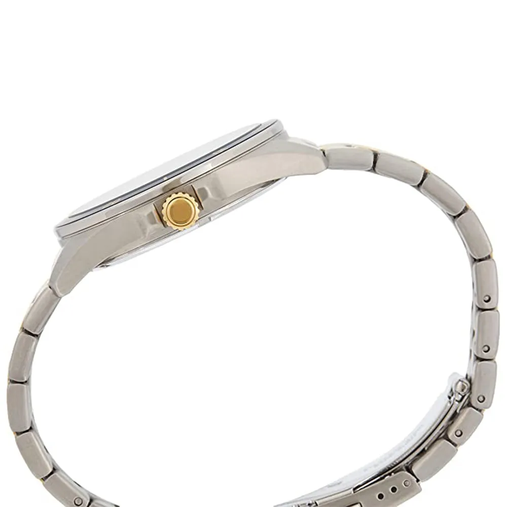 Citizen Men's Blue Dial Two Tone Silver Gold Band Stainless Steel Quartz Watch - BI5054-53L