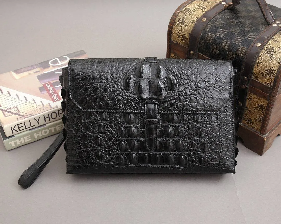 Crocodile Bone Leather  Clutch Bags