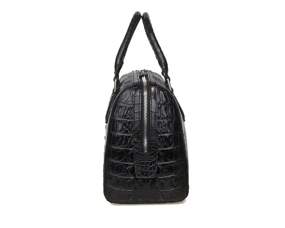 Crocodile Skin  Leather Boston Satchel Bags