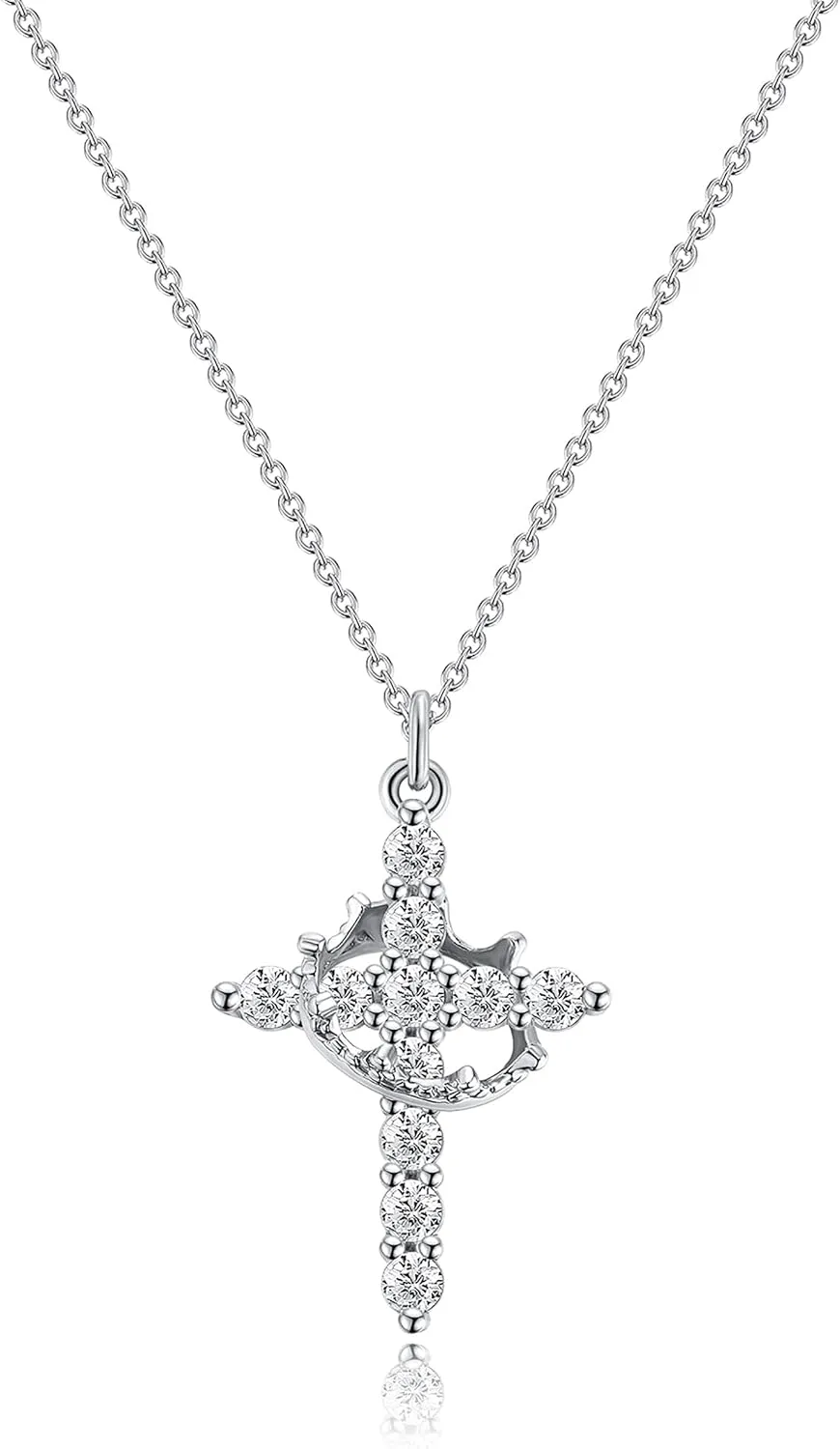 DEARMAY Dainty Cross Necklace for Women, Dainty 14k Gold Filled/Silver Cross Necklaces Simple Layered Small Cross Choker Necklace Thin Chain Necklaces Aesthetic Jewelry for Women Gift