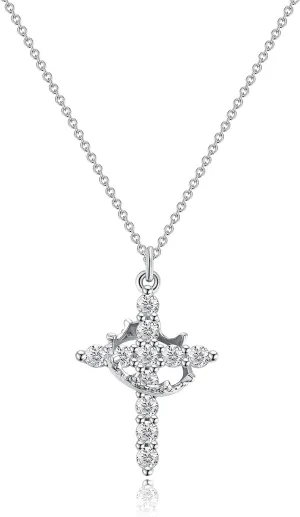 DEARMAY Dainty Cross Necklace for Women, Dainty 14k Gold Filled/Silver Cross Necklaces Simple Layered Small Cross Choker Necklace Thin Chain Necklaces Aesthetic Jewelry for Women Gift