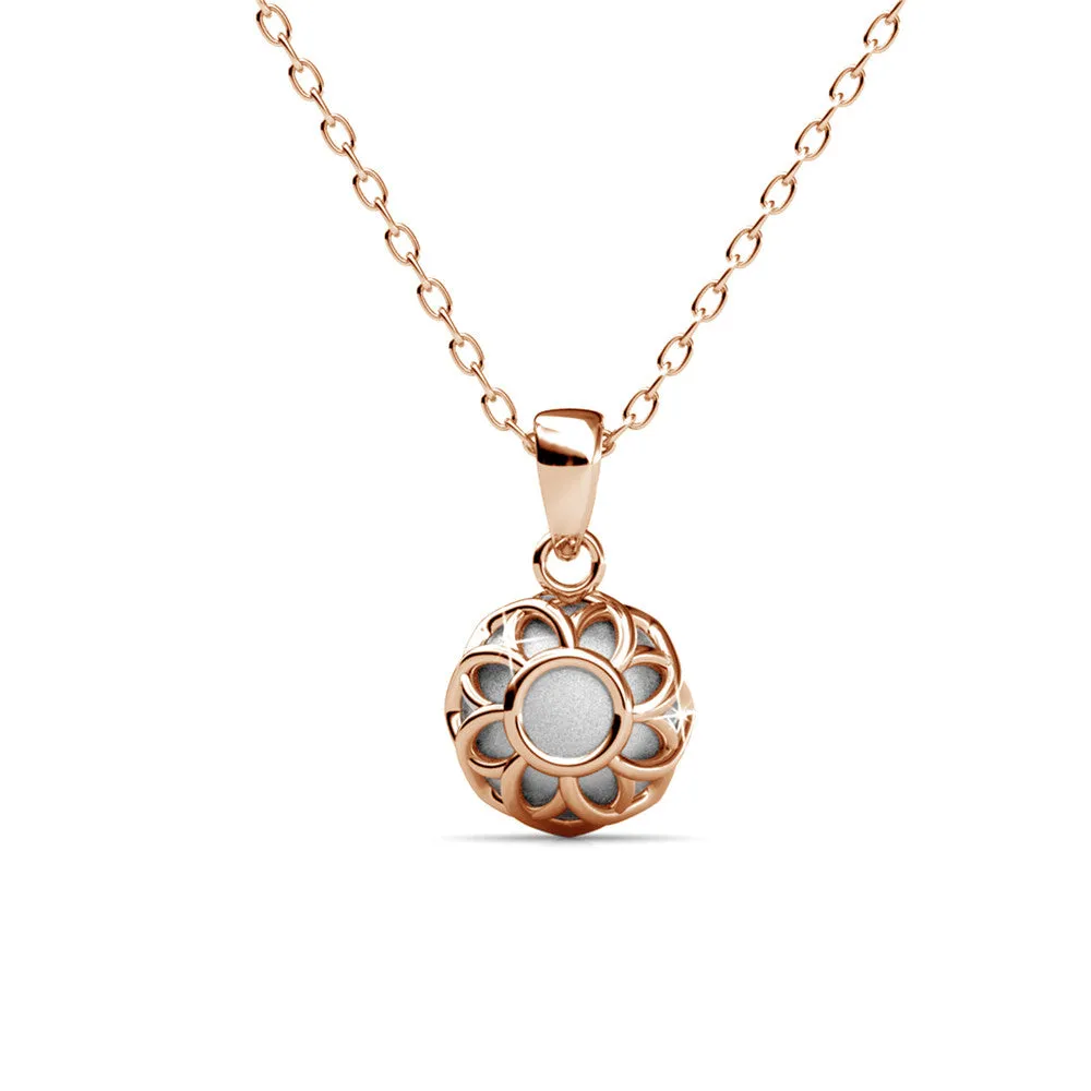 Eden 18k White Gold Plated Pendant Necklace with Solitaire Round Cut Swarovski Crystal