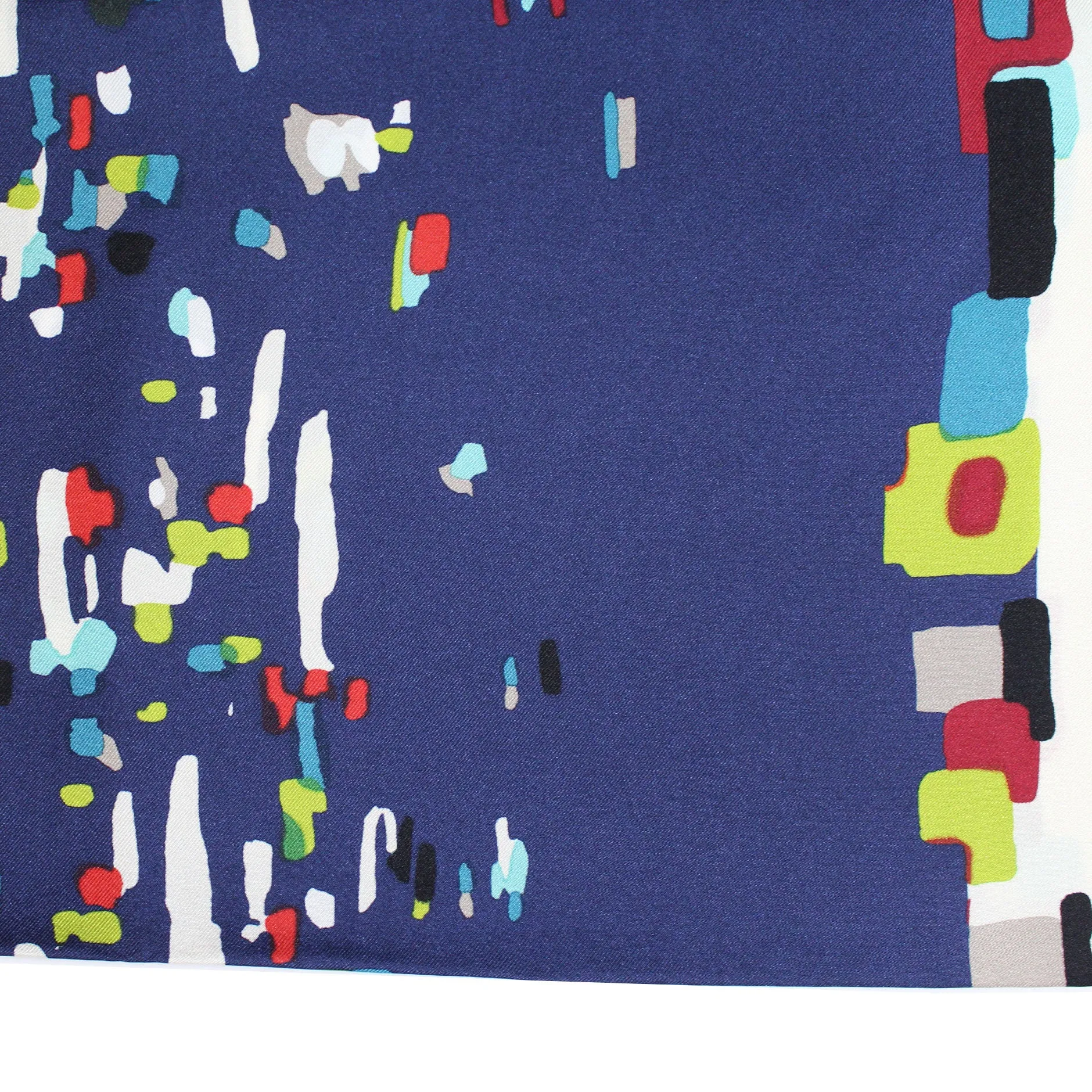 Elie Saab Scarf Midnight Blue Multi Color Design - Twill Silk Square Foulard SALE