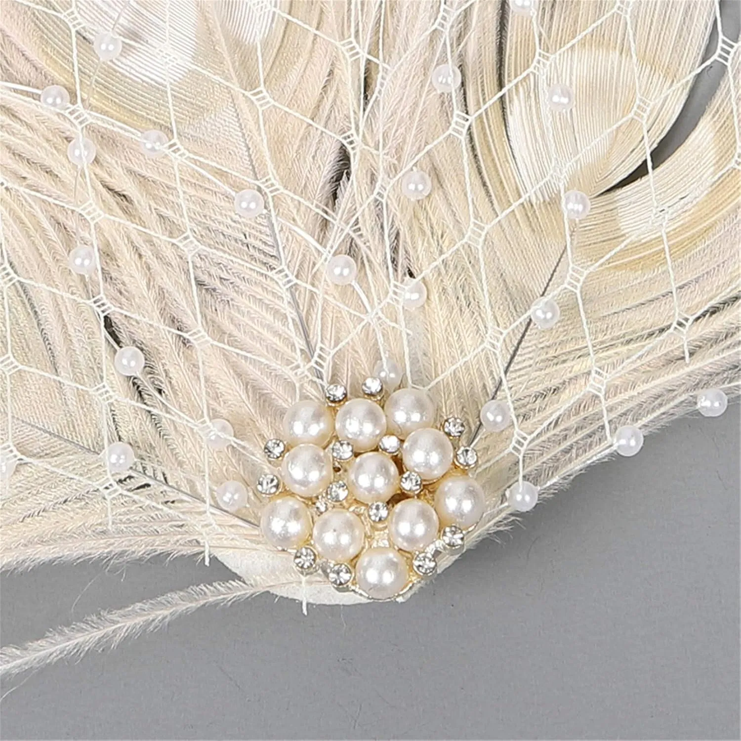 Fascinator Peacock Feather Hair Clips Flapper Headband Art Deco 20's Accessories for Women