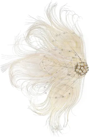 Fascinator Peacock Feather Hair Clips Flapper Headband Art Deco 20's Accessories for Women