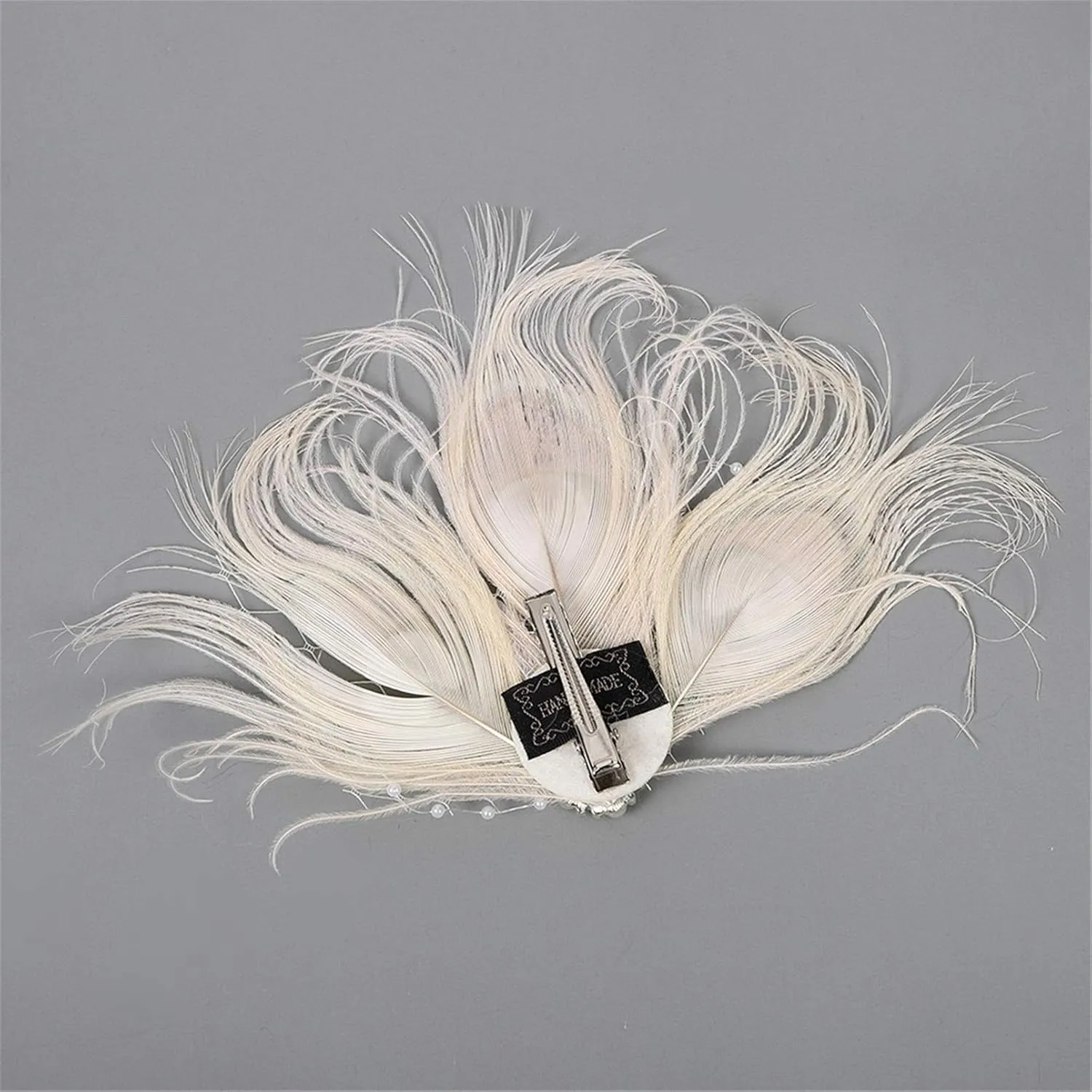 Fascinator Peacock Feather Hair Clips Flapper Headband Art Deco 20's Accessories for Women