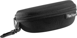 Flying Fisherman Shell Zipper Protective Fabric Sunglass Case with Clip for Men and Women Sunglasses Eyewear | Black, 2-Pack