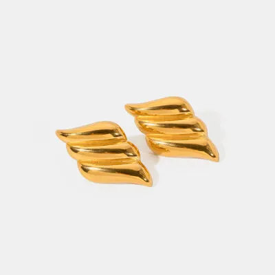 Gold Stud Earrings Minimalist 18K Gold-Plated Fashion Luxury Statement Earrings