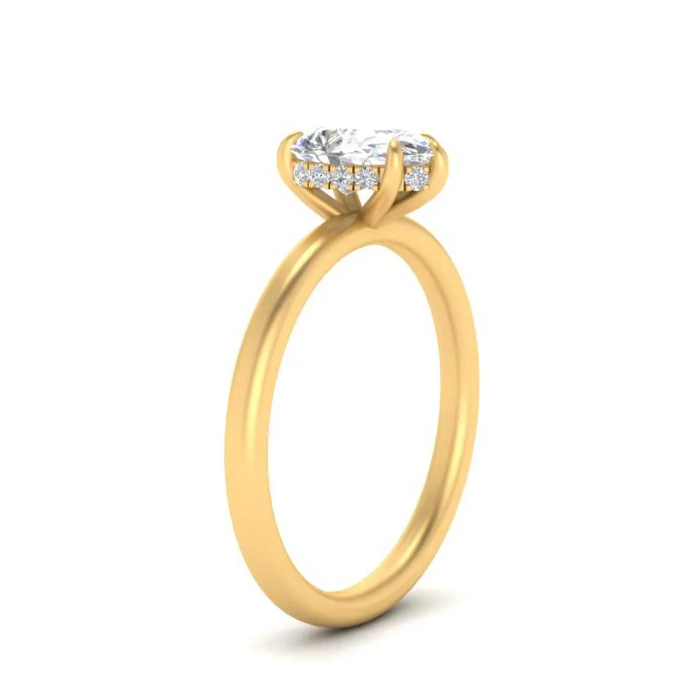 IGI Certified 1/2 - 5 Carat Lab Grown Diamond Thin Band Halo Women Engagement Ring 14K Gold