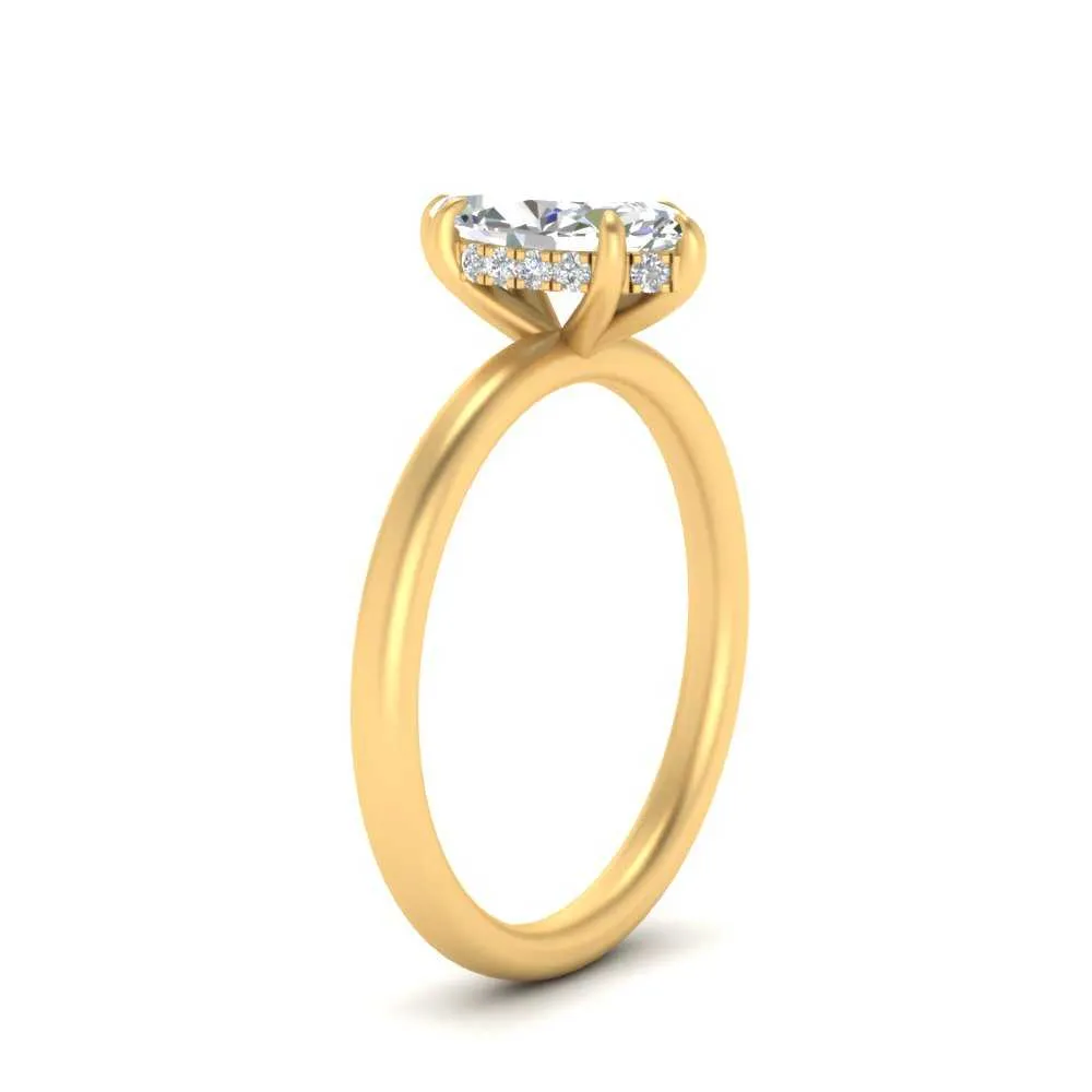 IGI Certified 1/2 - 5 Carat Lab Grown Diamond Thin Band Halo Women Engagement Ring 14K Gold