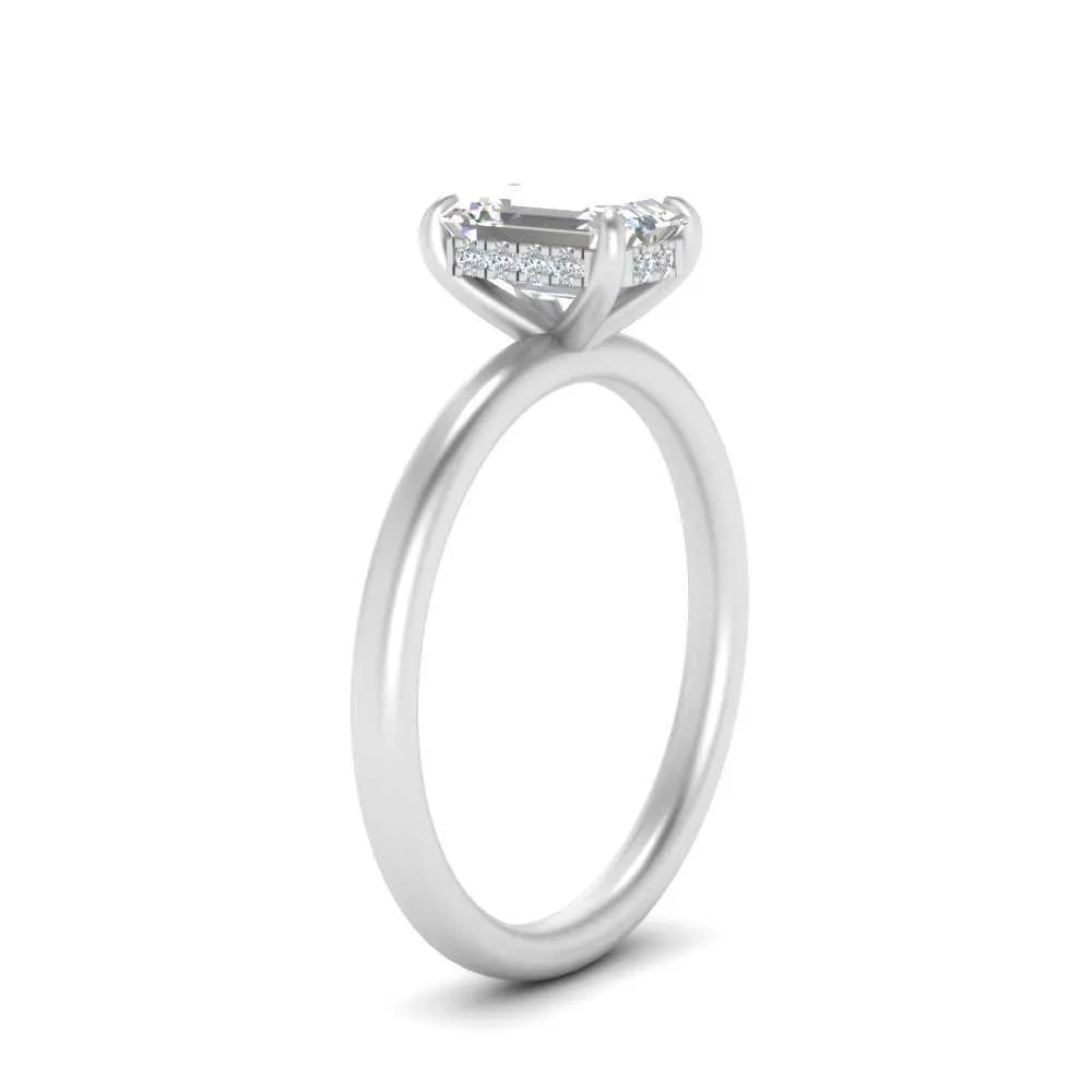 IGI Certified 1/2 - 5 Carat Lab Grown Diamond Thin Band Halo Women Engagement Ring 14K Gold