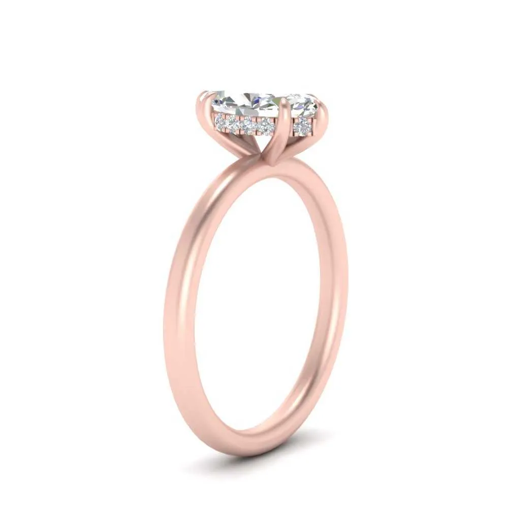 IGI Certified 1/2 - 5 Carat Lab Grown Diamond Thin Band Halo Women Engagement Ring 14K Gold