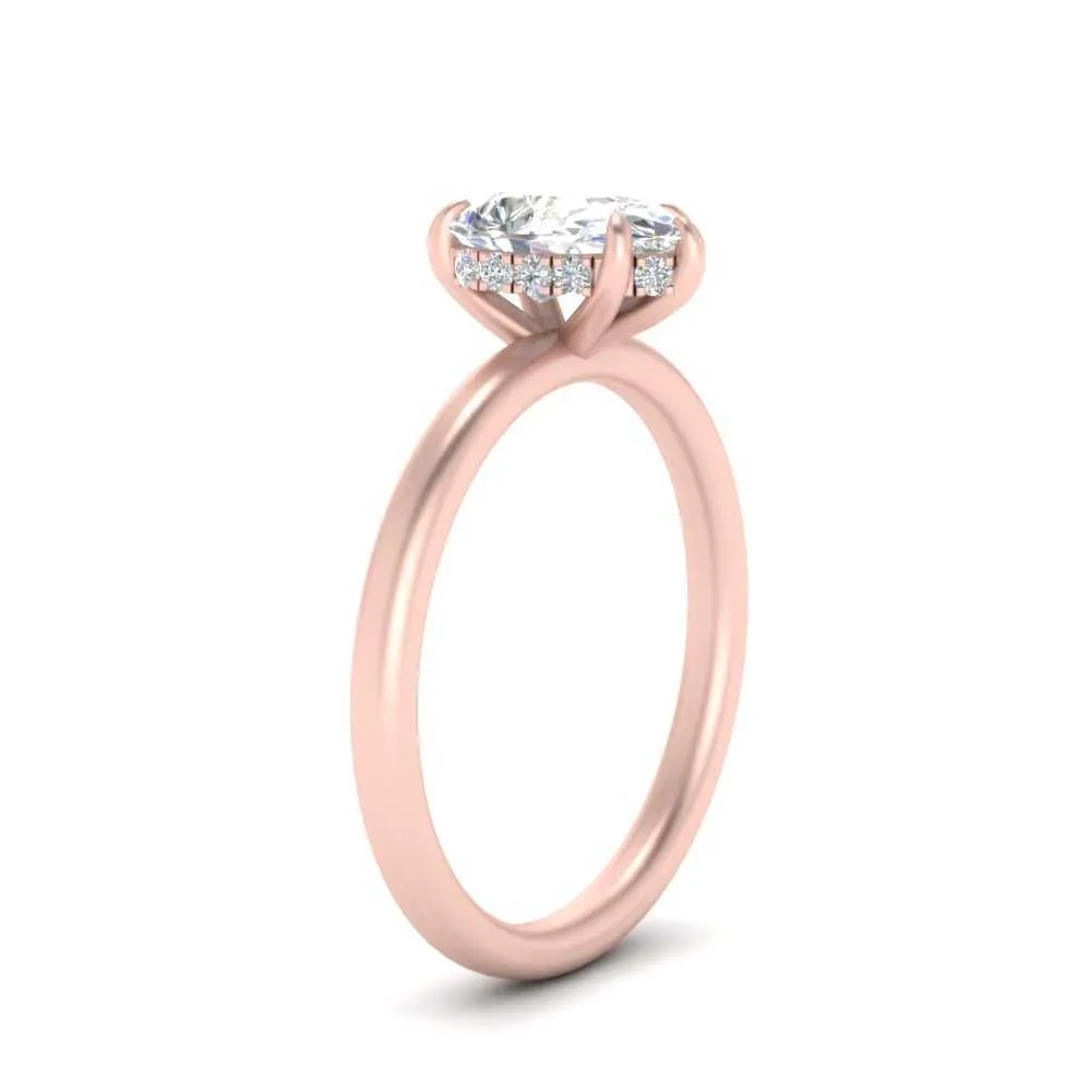IGI Certified 1/2 - 5 Carat Lab Grown Diamond Thin Band Halo Women Engagement Ring 14K Gold