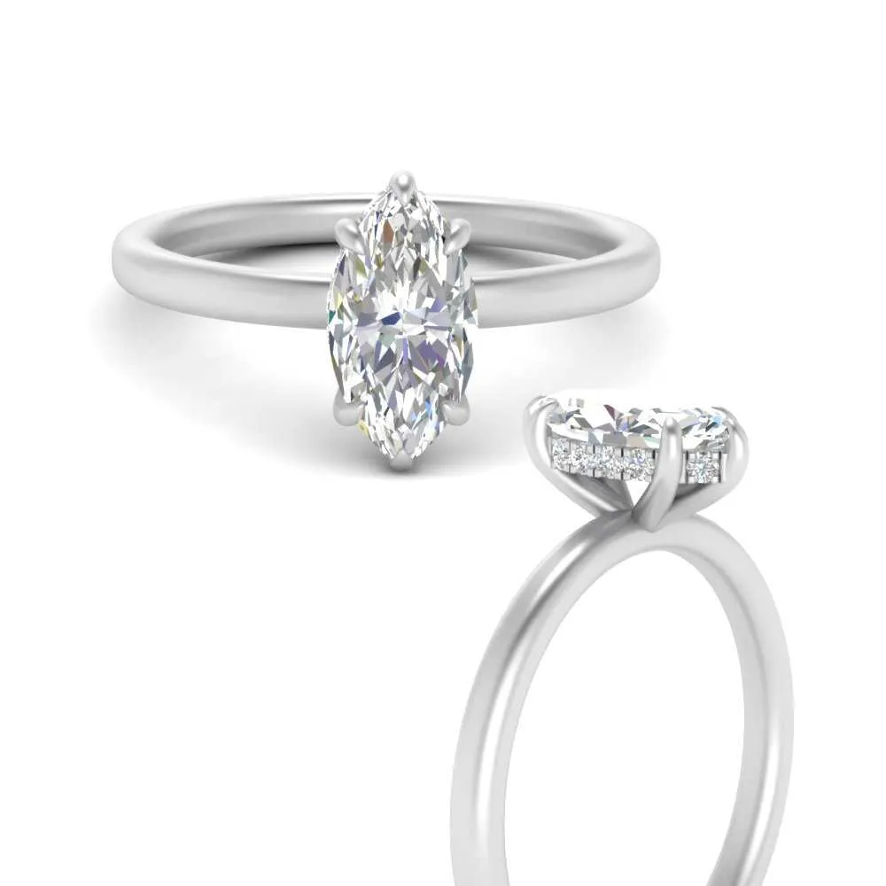 IGI Certified 1/2 - 5 Carat Lab Grown Diamond Thin Band Halo Women Engagement Ring 14K Gold