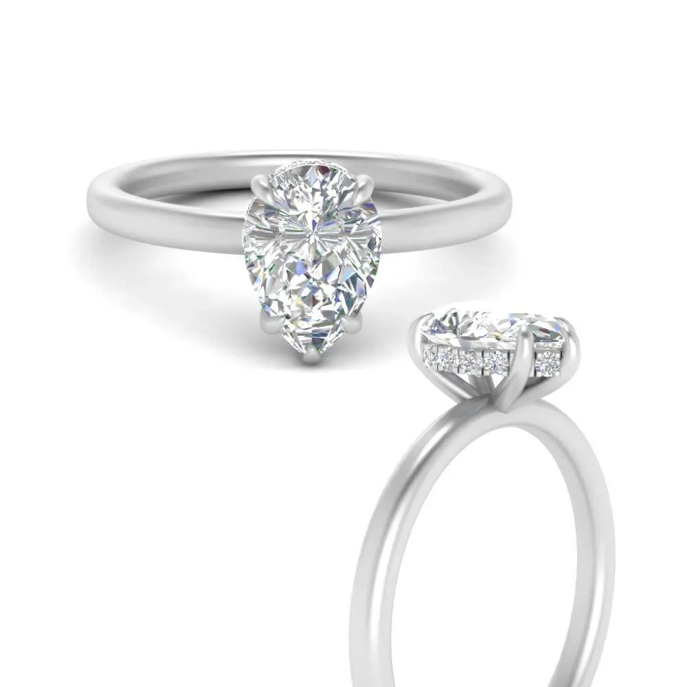 IGI Certified 1/2 - 5 Carat Lab Grown Diamond Thin Band Halo Women Engagement Ring 14K Gold