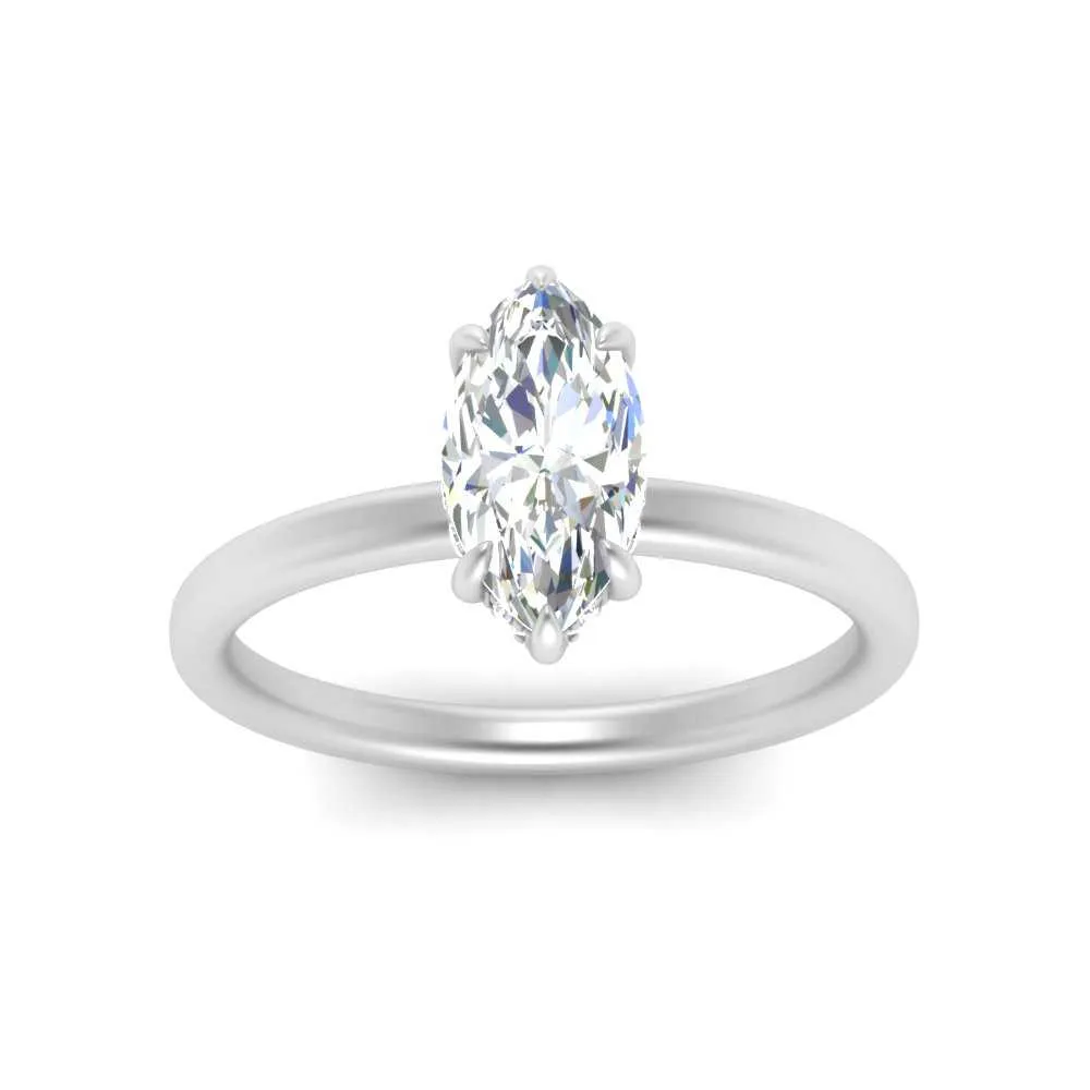 IGI Certified 1/2 - 5 Carat Lab Grown Diamond Thin Band Halo Women Engagement Ring 14K Gold