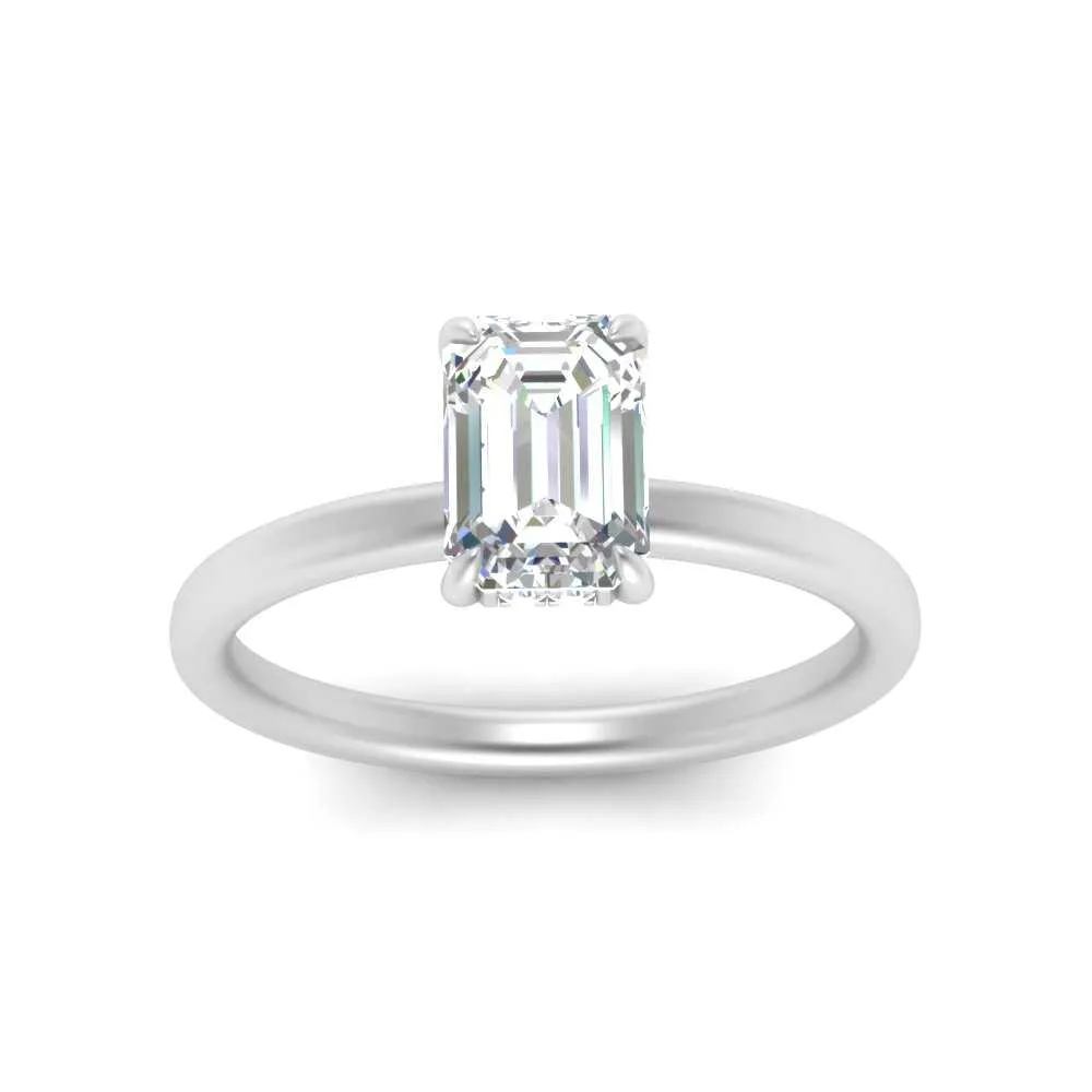 IGI Certified 1/2 - 5 Carat Lab Grown Diamond Thin Band Halo Women Engagement Ring 14K Gold