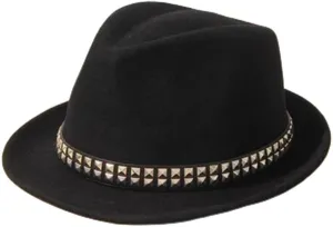 Jazz Hats Retro Rivets Bowler Hat Jazz Cap Stage Cap for Women and Men