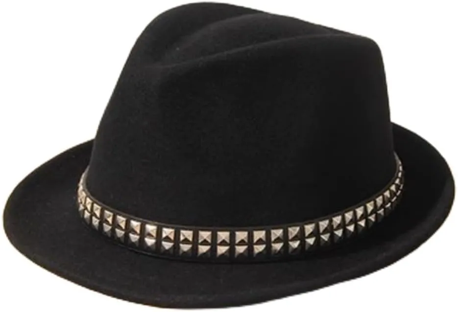 Jazz Hats Retro Rivets Bowler Hat Jazz Cap Stage Cap for Women and Men