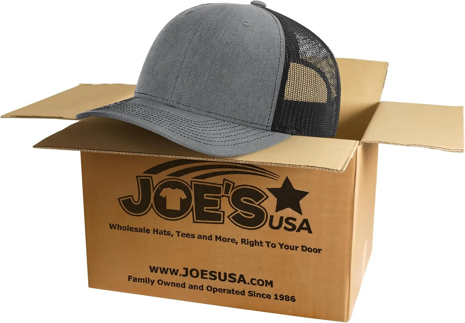 Joe's USA Premium Snapback Trucker Caps - Six Panel Adjustable Snapback Mesh Baseball Cap - Blank, Bulk Hats