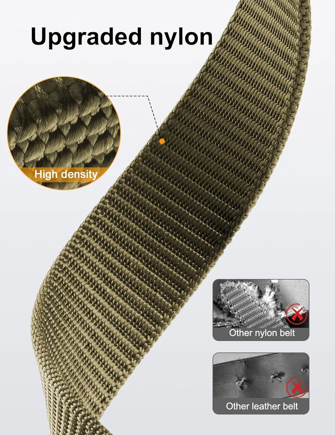 JUKMO Ratchet Belt for Men, Nylon Web Tactical Belt with Automatic Slide Buckle, Adjustable Trim to Fit