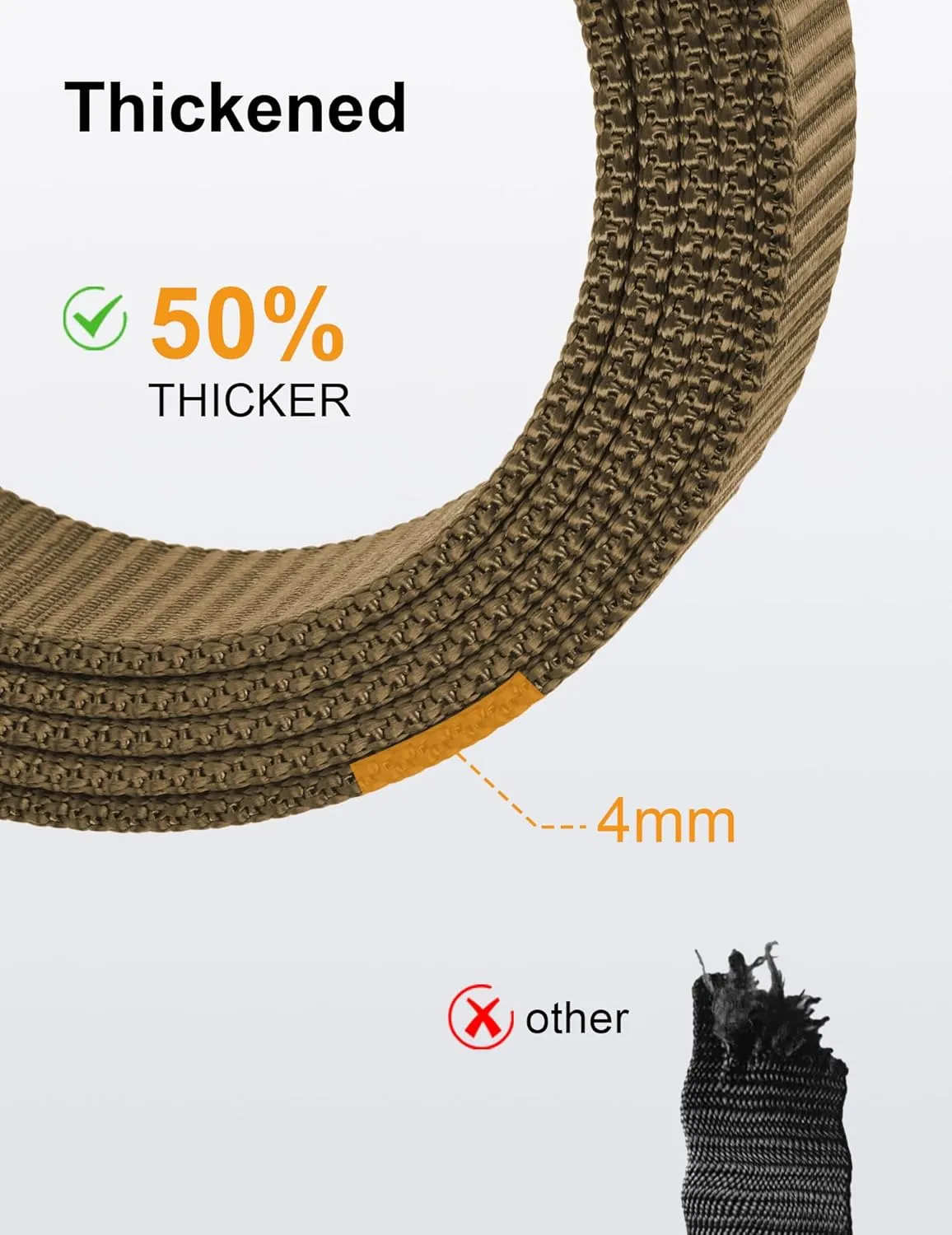 JUKMO Ratchet Belt for Men, Nylon Web Tactical Belt with Automatic Slide Buckle, Adjustable Trim to Fit