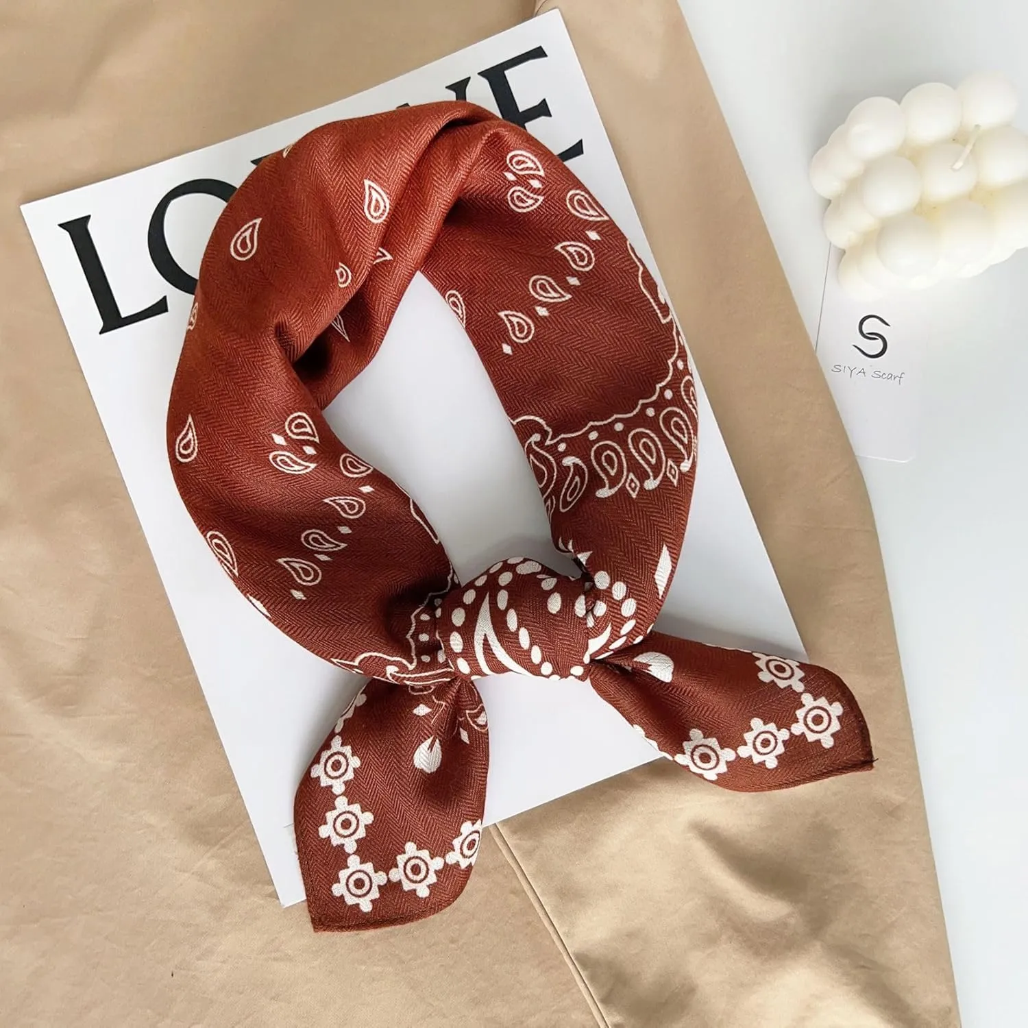 K-Elewon Women Medium Square Scarf Head Scarf Neck Scarf Hair Scarf Head Sleeping Wraps Bandana Scarfs for Women