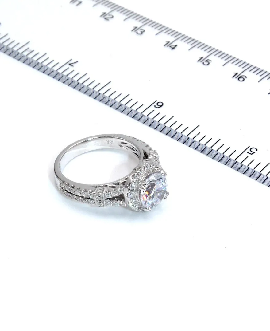 Kirk Kara K194R75R 18K White Gold Engagement Ring Setting