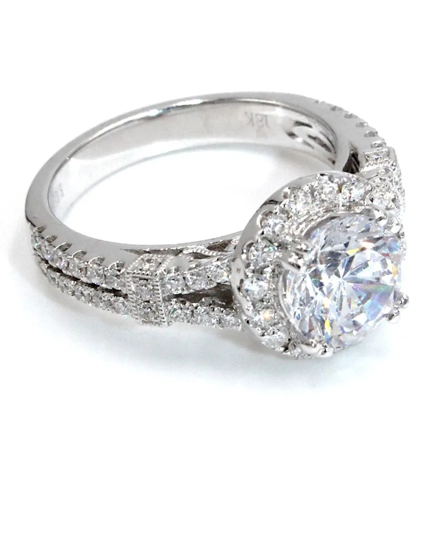 Kirk Kara K194R75R 18K White Gold Engagement Ring Setting